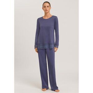 NWT HANRO of Switzerland  XS  2pc Cotton Pajamas Set in Nightshade (Blue)
